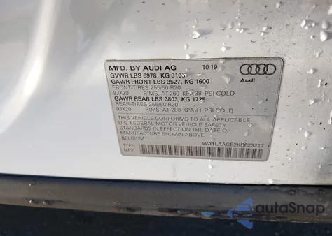 2019 Audi E-Tron Premium Plus from USA, damaged, VIN WA1LAAGE2KB023217